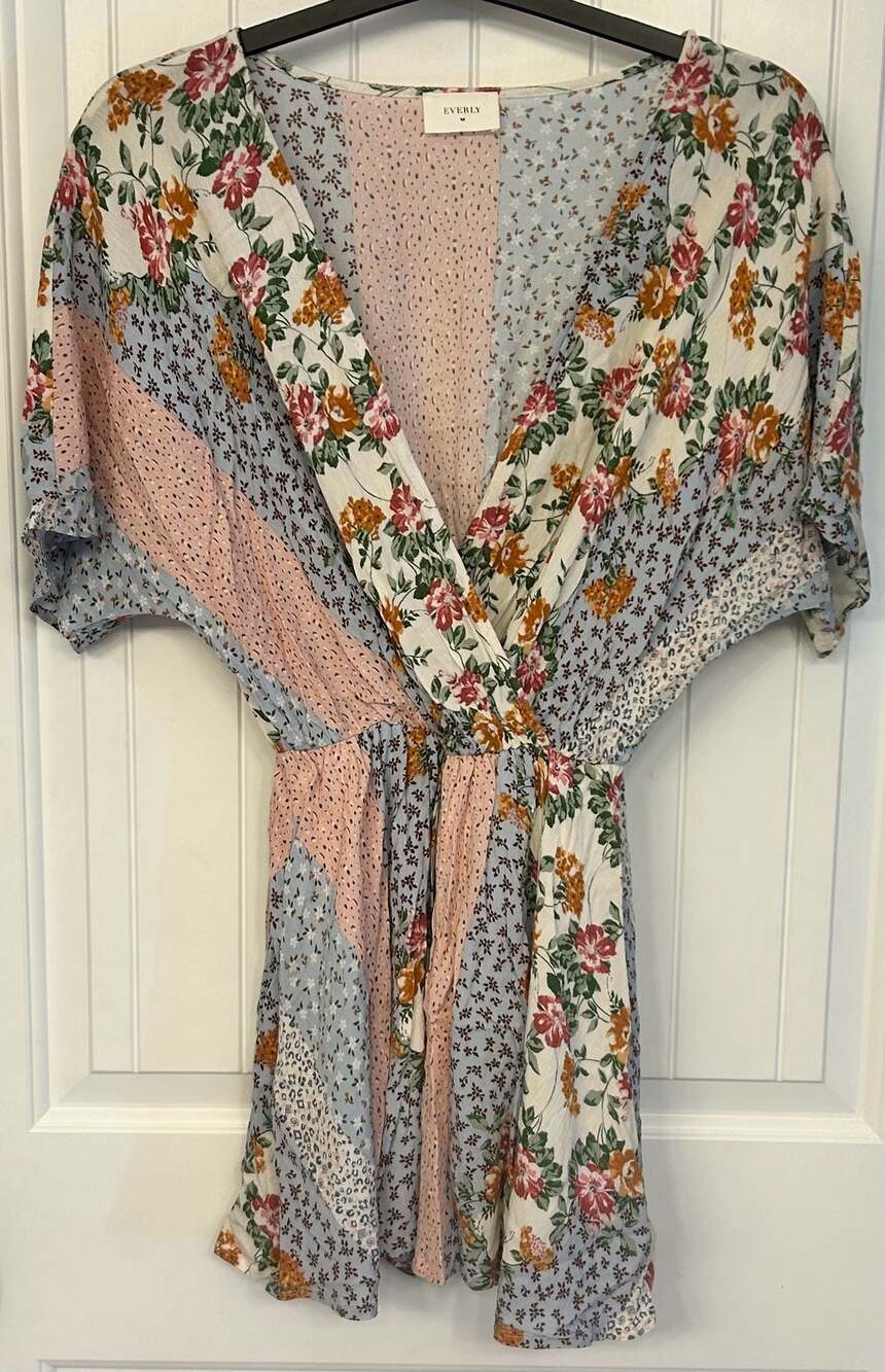 Everly Patchwork Romper - image 1